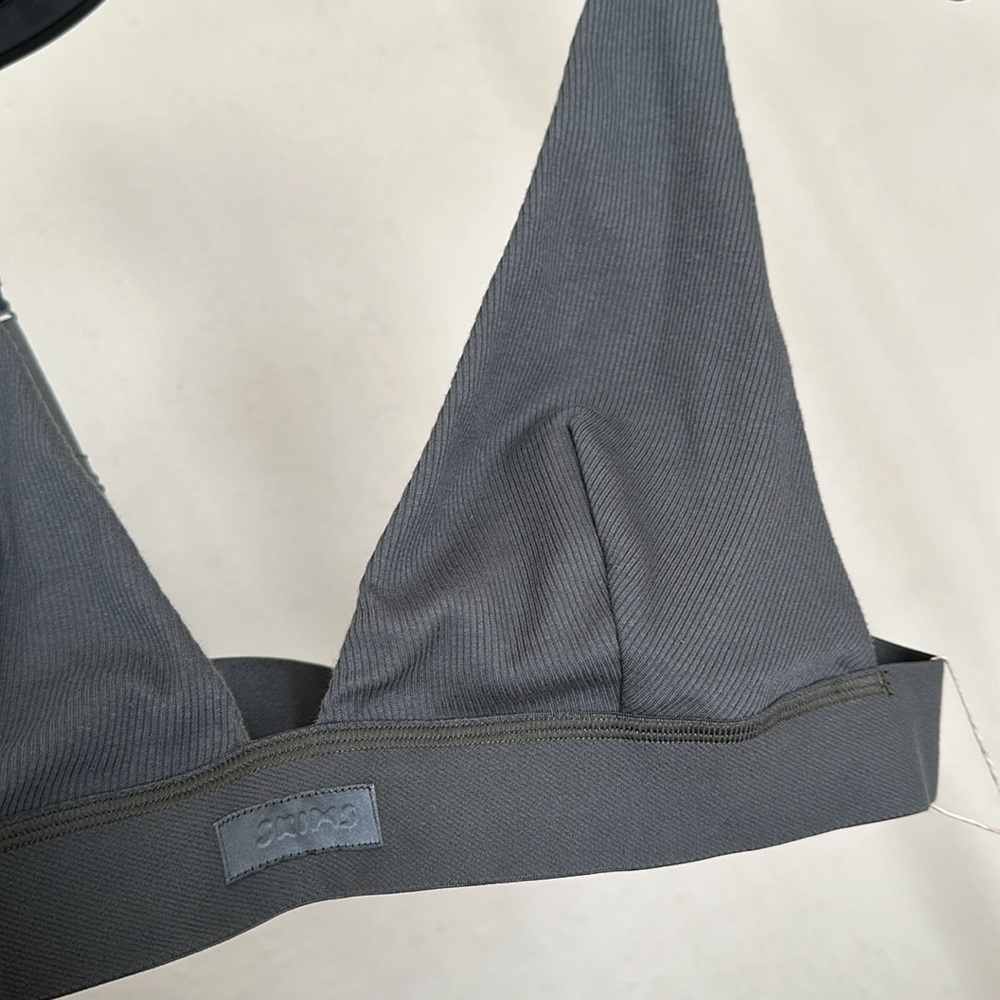 SKIMS Cotton Rib Plunge Bralette Juniper Size 3X green‎ - Picture 3 of 8